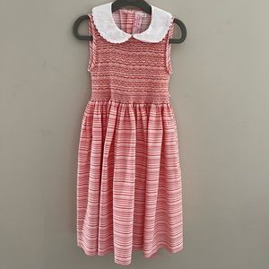 Bois de Rose Girls Orange Striped Smocked Dress Sz 4